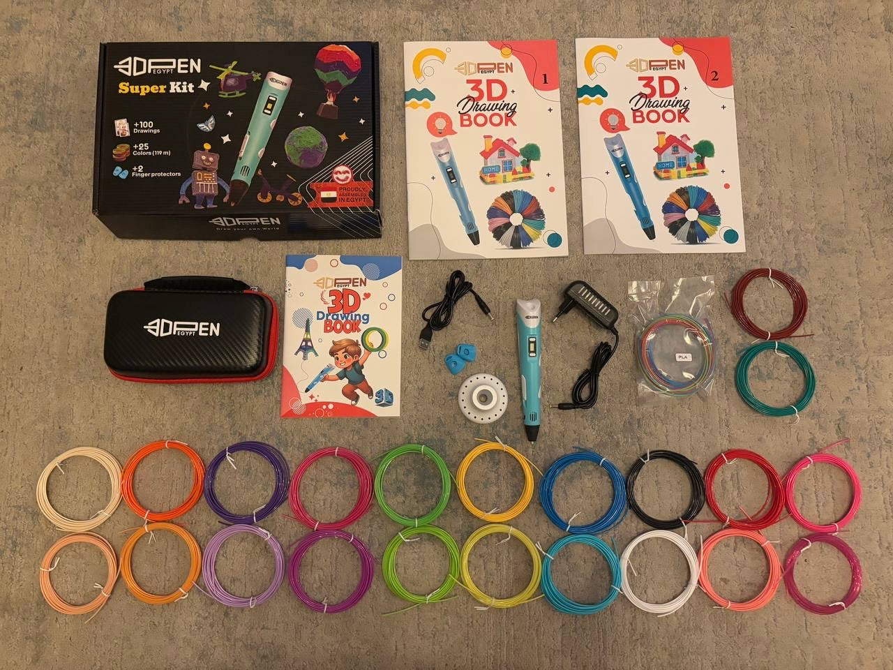 3D Pen Super Kit _ مجموعة القلم ثلاثي الأبعاد الاحترافية