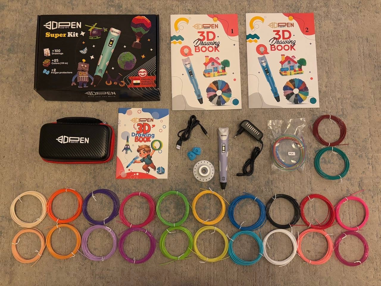 3D Pen Super Kit _ مجموعة القلم ثلاثي الأبعاد الاحترافية