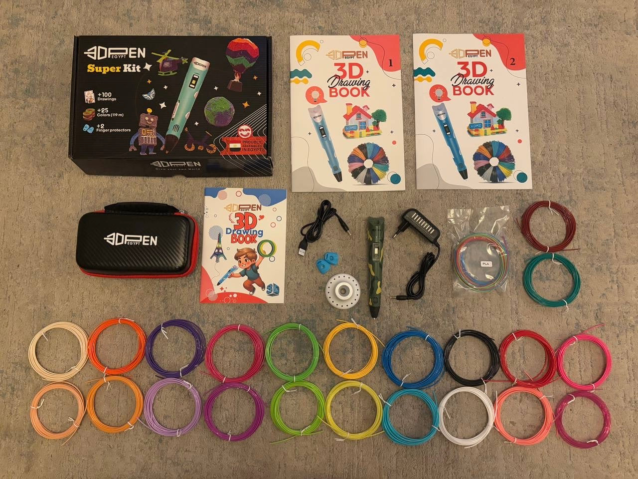 3D Pen Super Kit _ مجموعة القلم ثلاثي الأبعاد الاحترافية