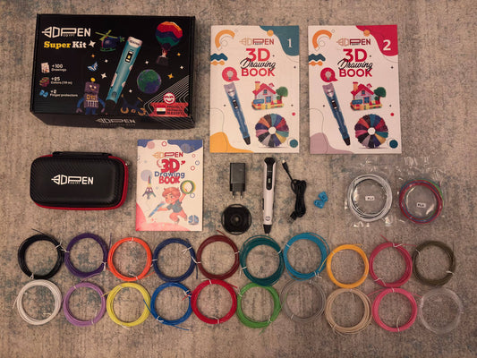 3D Pen Super Kit _ مجموعة القلم ثلاثي الأبعاد الاحترافية